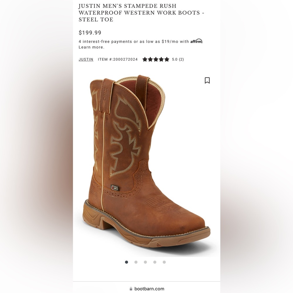 Justin Boots Steel Toe